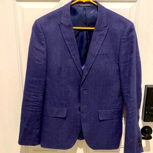 H&M blue coat blazer suit